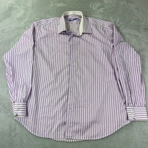 Robert Graham Striped Long Sleeve Dress Shirt Men XL